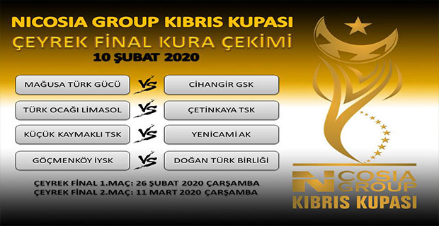 Nicosia Group Kıbrıs Kupası Çeyrek Final Eşleşmeleri Belli Oldu..!