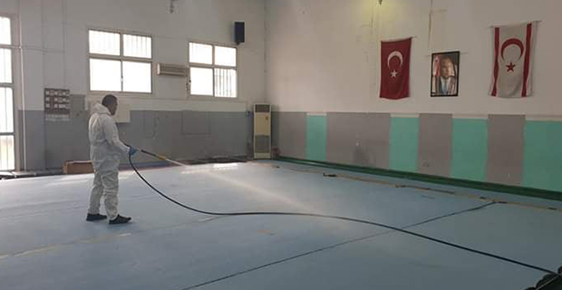 Cimnastik Federasyonu salonu dezenfekte edildi..!