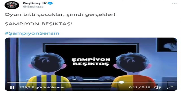 Beşiktaş'tan Olay Paylaşım..! "OYUN BİTTİ ÇOCUKLAR"